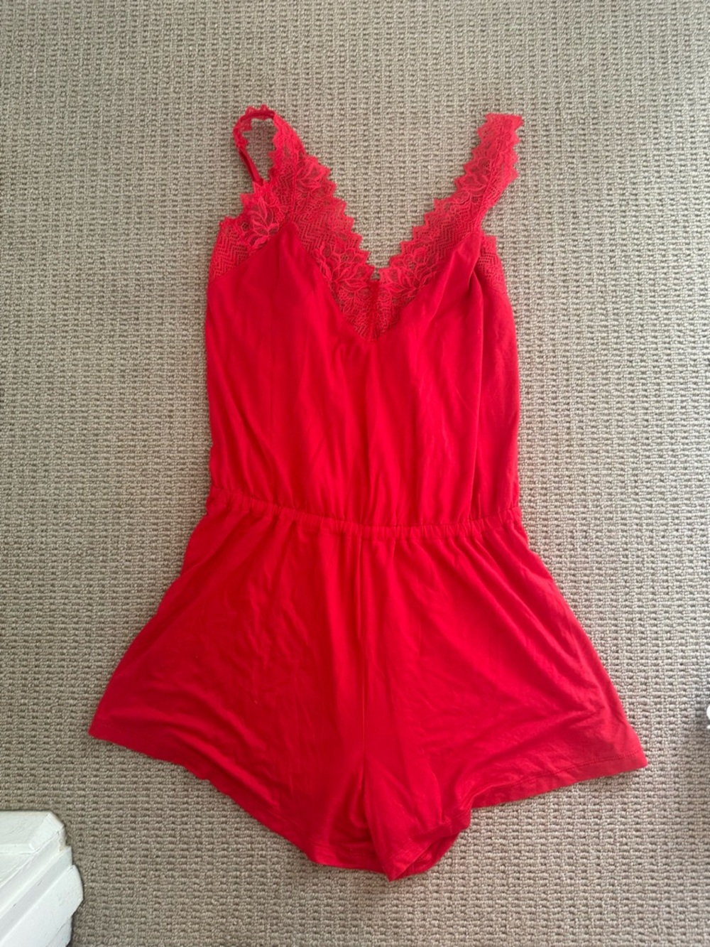 Cosabella Red Lace-Trim Sleep Romper